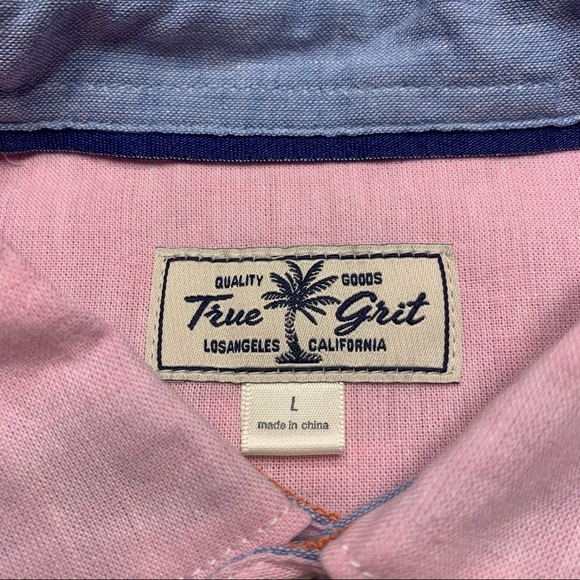 True Grit Washed Melange Linen Long Sleeve Button Down Shirt - Picture 4 of 10